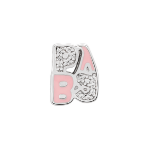 Hạt charm bạc xỏ trẻ em DIY PNJSilver chữ baby hồng 00XMW060027