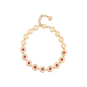 Lắc tay Vàng 18K đính đá Ruby PNJ RB00Y000020