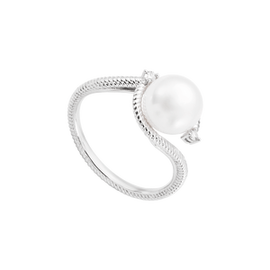 Nhẫn Vàng trắng 14K đính Ngọc trai Akoya PNJ PADDW000013