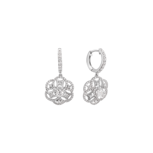 Bông tai Vàng trắng 10K đính đá ECZ PNJ XMXMW002076