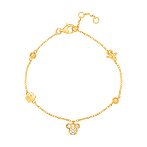 Lắc tay Vàng 14K đính đá ECZ Disney|PNJ Mickey&Minnie XMXMY000831