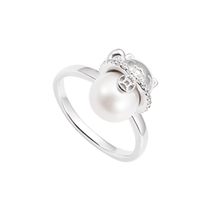 Nhẫn bạc đính ngọc trai PNJSilver hình mèo thần tài PFXMW060000