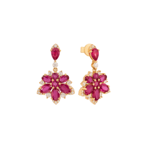 Bông tai Vàng 18K đính đá Ruby PNJ PNJ RBMXY000010