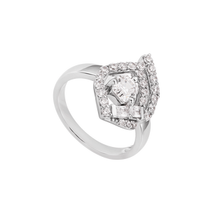 Nhẫn Vàng trắng 10K đính đá ECZ PNJ The Merrier XMXMW003504