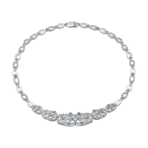 Dây cổ Vàng trắng 14K đính đá Topaz PNJ TPMXW000024