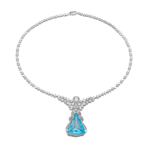 Dây cổ Vàng trắng 14K đính đá Topaz PNJ TPMXW000025