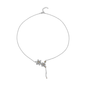 Dây cổ Vàng trắng 10K đính đá Synthetic PNJ Euphoria ZTMXW000017