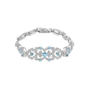 Lắc Vàng trắng 14K đính đá Topaz PNJ PNJ TPMXW000011