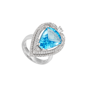 Nhẫn Vàng trắng 14K đính đá Topaz PNJ PNJ TPXMW000614