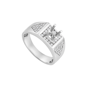 Vỏ nhẫn nam Kim cương Vàng trắng 18K MANCODE by PNJ 00DDW000478