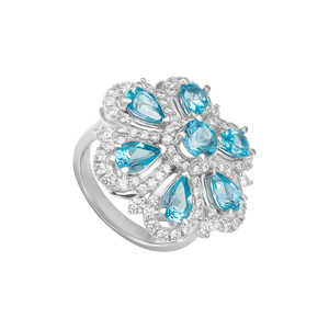 Nhẫn Vàng trắng 14K đính đá Topaz PNJ TPXMW000139