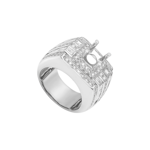 Vỏ Nhẫn nam Kim cương Vàng Trắng 18K PNJ 00DDW062391