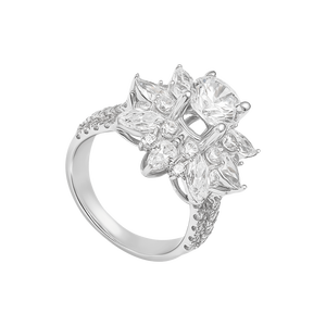 Nhẫn Vàng Trắng 10K đính đá ECZ PNJ XMXMW002975