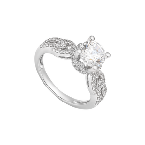 Nhẫn Vàng Trắng 10K đính đá ECZ PNJ XMXMW002977