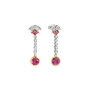 Bông tai Vàng 18K đính đá Ruby PNJ RBMXC000003