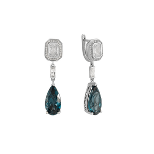 Bông tai Vàng trắng 14K đính đá Topaz PNJ TPXMW000240