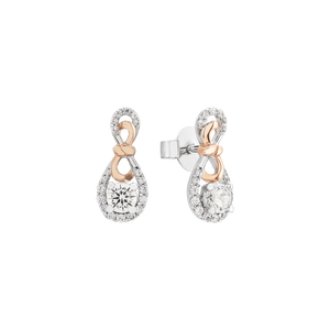 Bông tai Vàng 10K đính đá ECZ PNJ Family Infinity XMXMH000165