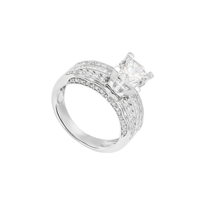 Nhẫn Vàng trắng 10K đính đá ECZ PNJ XMXMW003773