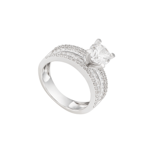 Nhẫn Vàng Trắng 10K đính đá ECZ PNJ XMXMW003777