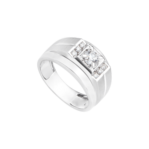 Nhẫn Kim Cương nam PNJ Vàng trắng 14K 51860.5A6