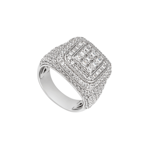 Nhẫn nam Vàng Trắng 10K đính đá ECZ PNJ XMXMW003802