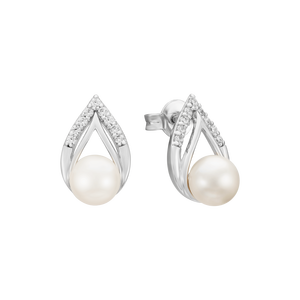 Bông tai bạc đính ngọc trai PNJSilver My Feeling hình giọt nước PFXMK000033