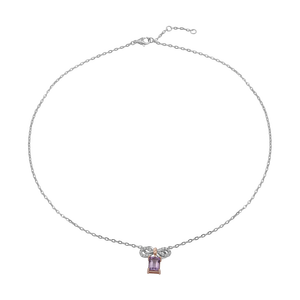 Dây cổ Vàng 14K đính đá Amethyst PNJ Family Infinity ATXMH000001