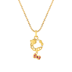 Mặt dây chuyền Vàng 14K đính đá CZ PNJ ❤️ HELLO KITTY ZTMXY060003