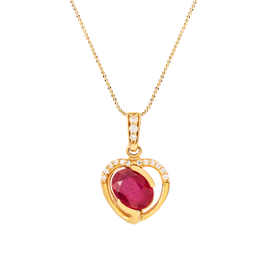 Mặt dây chuyền PNJ Vàng 18K đính đá Ruby