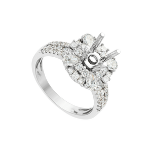 Vỏ nhẫn Kim cương Vàng trắng 18K PNJ 00DDW000491