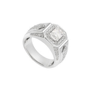 Nhẫn vàng trắng 10K đính đá ECZ PNJ XMXMW003768