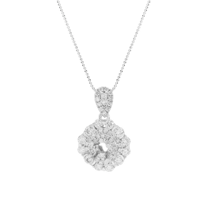 Vỏ mặt dây chuyền Kim cương Vàng trắng 18K PNJ 00DDW000443