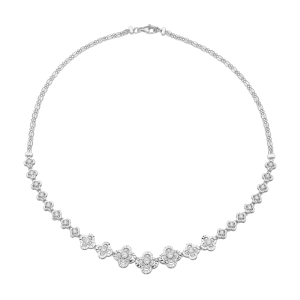 Dây cổ Vàng trắng 10K đính đá ECZ PNJ XMXMW000347