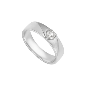 Nhẫn cưới nam Kim cương Vàng trắng 14K PNJ Chung Đôi DD00W000602