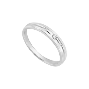 Nhẫn cưới nam Kim cương Vàng trắng 14K PNJ Chung Đôi DD00W000353