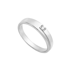 Nhẫn cưới Kim cương Vàng trắng 14K PNJ Chung đôi DD00W000474