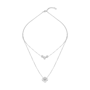 Dây cổ Vàng Trắng 10K đính đá ECZ PNJ XMXMW000348