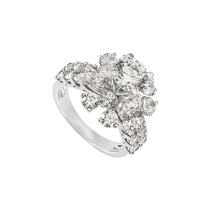 Nhẫn Vàng trắng 10K đính đá ECZ PNJ XMXMW002247