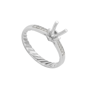 Vỏ nhẫn Kim cương Vàng trắng 18K PNJ 00DDW006270