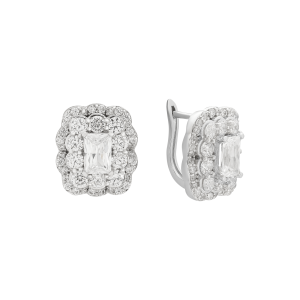 Bông tai Vàng Trắng 10K đính đá ECZ PNJ XMXMW002363