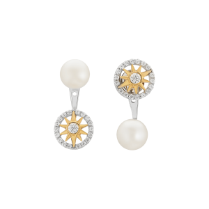 Bông tai Vàng 14K đính ngọc trai Freshwater PNJ PFXMC000017