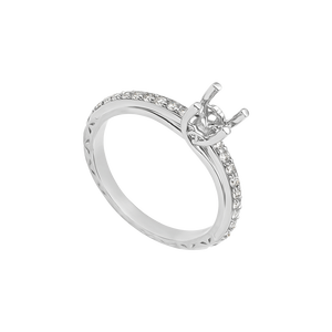 Vỏ nhẫn Vàng trắng 18K PNJ Timeless Diamond 00DDW005461