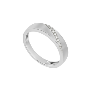 Nhẫn cưới Kim cương Vàng Trắng 14K PNJ Trầu Cau DDDDW011767