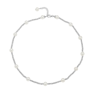 Dây cổ Vàng Trắng 14K đính Ngọc trai Freshwater PNJ PF00W000033