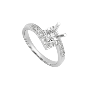 Vỏ nhẫn Kim cương Vàng trắng 18K PNJ 00DDW000249