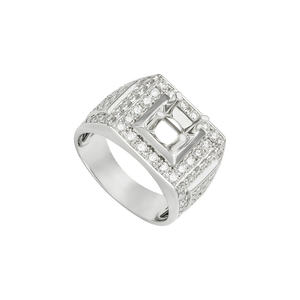 Vỏ nhẫn nam Kim cương Vàng trắng 18K PNJ 00DDW002046