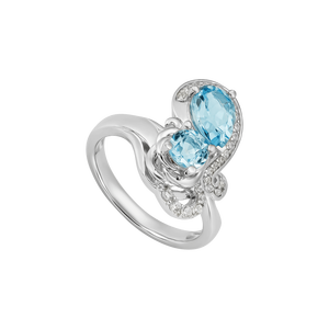 Nhẫn Vàng Trắng 14K đính đá Topaz PNJ Audax Rosa TPMXW000023