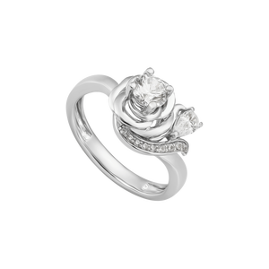 Nhẫn Vàng Trắng 10K đính đá ECZ PNJ Audax Rosa XMXMW004458