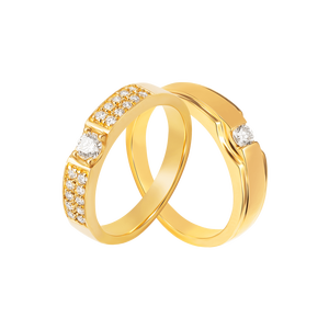 Cặp nhẫn cưới Kim cương Vàng 18K PNJ 00565-00150