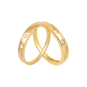 Cặp nhẫn cưới Kim cương Vàng 18K PNJ Chung Đôi 00705-00701